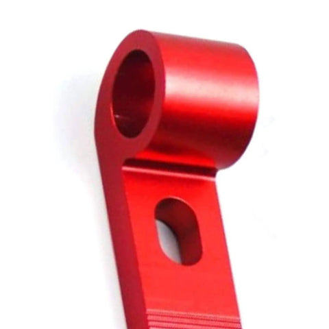 Red aluminum component of Four Piece T Slot Slider Miter Track Jig For Router Tables And Woodworking Gear Quick Secure Clamp with Hand Knob Nut