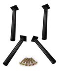 Heavy Duty Adjustable Furniture Legs Make Your Setup Rock Solid With Durable Steel Build Quiet Non Slip Floor Savers Easy Screw Mount Silver Gray Set Of 4 in black finish with screws.