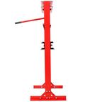 Heavy Duty 12 Ton Hydraulic Shop Press With Built In Pressure Gauge And Toughened Steel Frame side view with hydraulic lever.
