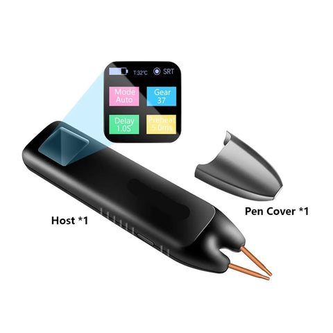 Go To Portable DIY Spot Weld Gun Handheld Welder with digital display, showing adjustable settings and pen cover detail