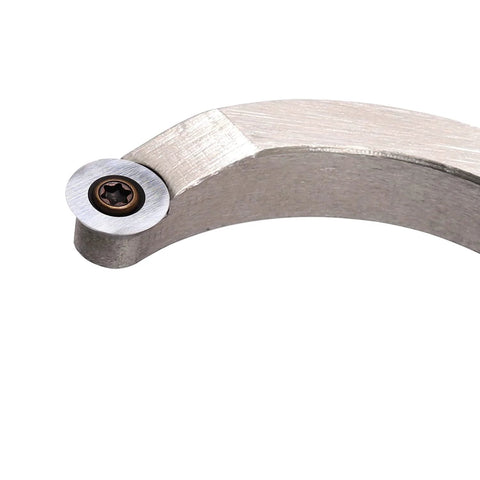 Carbide-tipped wood turning chisel with swan-neck mini radius and 12mm round carbide insert
