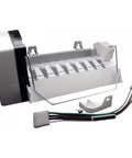 RIM597 Replacement Icemaker Module For Whirlpool 2198597 8 Cube Ice Maker with electronic eye, wires, and mount shown