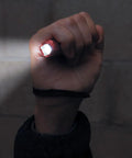 Rechargeable Pocket Flashlight With Dual-Direction Clip, 275 Lumen High Power, shown in hand illuminating wall