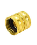 2 Pack Three Quarters Inch GHT Female to Female Garden Hose Connector Brass Swivel Fittings for Standard Hoses and Watering Tools, Heavy Duty, Corrosion Resistant, Rustproof, Durable, Easy Quick Connect brass female hose connector