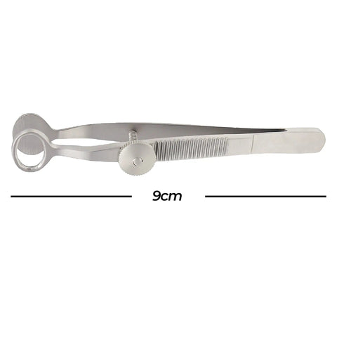 Chalazion Forceps For Eyelid Immobilization, Pro Grade 9 cm Stainless Steel Eyelid Clamp With Smooth Pressure Control, Reusable And Autoclavable Ophthalmic Instrument, Small 13 mm Oval Tip, Medium 20 mm Oval Tip, Large 25 mm Oval Tip, 9 cm view