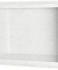 Solid Surface Shower Shelf Recessed Design In Tahiti White 4.125 Inch Long Vertically or Horizontally Installable