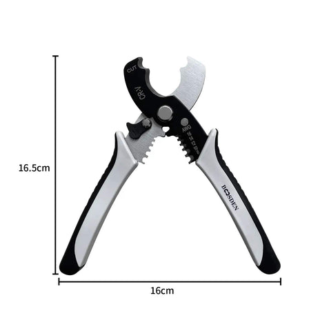 Pro Grade All In One Wire Cutters And Stripper For Pros 8 Inch Heavy Duty Cable Cutters with Spring Loaded Handles shown against white background