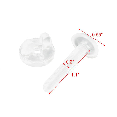 M5 Nylon Plastic Screws With Nuts 20 Pack 30 Millimeter threaded hardware showing clear screw and matching nut for DIY projects.