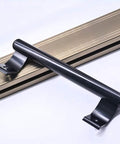 Eight Inch Aluminum Alloy Sliding Door Handle For Modern Decor And Elegant Interiors, shown with oval grip on a door frame