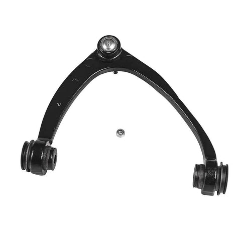 Beefy Front Upper Control Arms With Ball Joints Kit For GM Trucks And SUVs 07 To 16 Silverado 1500 Tahoe Suburban 1500 Avalanche 07 To 15 Sierra 1500 Yukon 07 To 14 Escalade Two Piece Left Right black steel upper arm with ball joint