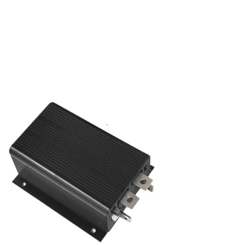 Built Tough 48 Volt 500 Amp Dc Motor Controller With Foot Throttle For Street Rods And Custom EV Conversions. DC controller angled view.