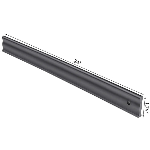 24 Inch Anodized Aluminum Straight Edge Ruler For Checking Surface Straightness And Machinery Alignment, 24 in black ruler with hanging hole