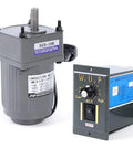 Ac Gear Reduction Motor With Adjustable Speed Controller 110V 15 Watt 0 To 125 Rpm Quiet Operation, motor and control unit side by side.