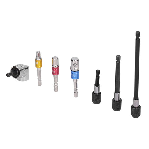 Ycauty 7 Piece Socket Adapter Kit With Chrome Vanadium Steel Makes You A Real Tool Wizard For Any Job From Home Repairs To Pro Projects With Multi Size Options That Get The Work Done Fast. 1/4 3/8 1/2 in chrome vanadium socket adapters and drill holder set