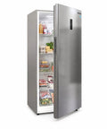 Frost Free Upright Freezer Single Door Stand Up 20 Cubic Feet with adjustable shelves and stainless steel finish.