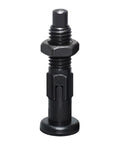 Self Locking Knob Plunger With Carbon Steel Fine Thread For Rock Solid Precision Indexing Pins And No Slip Grip Includes Positioning Bolt Pull Ring Spring Plunger Pack M12 Thread Built For Industrial Machining And DIY Fixtures. M12 carbon steel plunger with fine thread and lock nut
