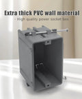 1 Gang PVC New Work Outlet Box 18 Cubic Inch Switch Box ETL Listed UL514C UL263 Safety Certified Durable Plastic Construction With Nail On Tabs And Knockouts For Quick Easy DIY Friendly Wiring Installation, gray PVC box with nail-on tabs