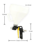 Pro Grade Air Texture Sprayer Featuring An Extended Swing Lever And Three Interchangeable Nozzles, 8.9 inch wide feeding cup.