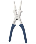 8 Inch MIG Welding Pliers For Pros All In One Multifunctional Tool Anti Rust High Carbon Steel with grooved tips and blue handles.
