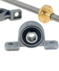 T8 Threaded Trapezoidal Lead Screw Rod For 3D Printer Build With Precision Motion Guide Rail Vertical Kit Featuring Stainless Steel Shaft And Brass Nut For Smooth Operation In Engraving Machines, pillow block bearing and lead screw