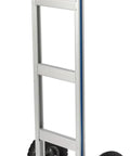 Rock Solid 500 Pound Heavy Duty Aluminum Hand Truck Featuring Comfortable Loop Handle And Quiet Rubber Wheels for easy moving.
