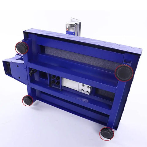 Heavy Duty Digital Floor Scale Waterproof Packing Workhorse For Shipping And Luggage Dead Nuts Accurate Up To Six Hundred Sixty Pounds showing underside with wheels.