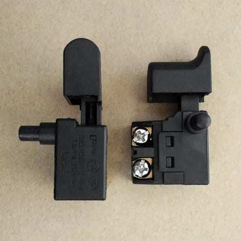 Pro Grade 250V 6A Variable Speed Trigger Switch Featuring Smooth Dial Control Built Tough For Daily Grind Quick Retrofit For Tile Saw And Electric Planer Part components showing connectors and trigger mechanism.