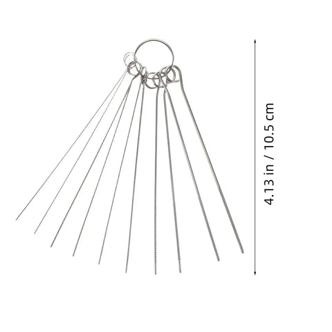 Six Piece Stainless Steel Welding Tip Cleaning Needles Set, 4.13 Inch Fine Precision Nozzle Cleaners on a keyring