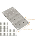 Flat Corner Brace Plates Stainless Steel Heavy Duty Kit With Screws 10 Pcs Silver for Drawer Repair and Woodworking