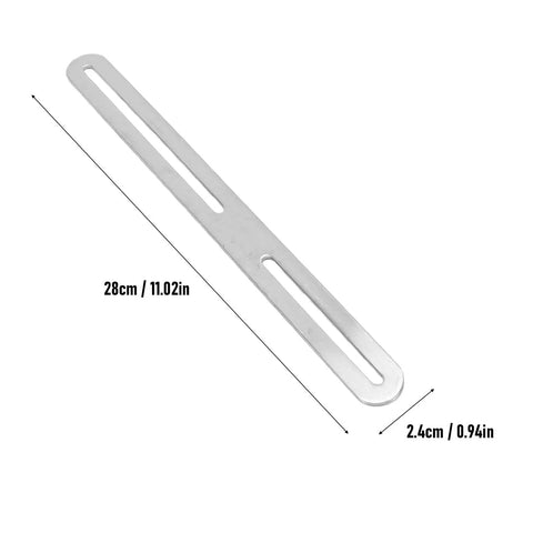 4 Pack Adjustable Flat Mending Plates With Single Slot Stainless Steel Repair Brackets For Wood Furniture Slotted Straight Brace Connectors Heavy Duty Silver