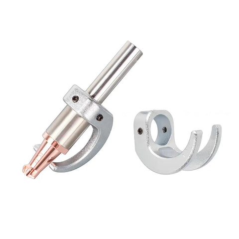 Close-up of Pro Welders Corner Positioning Fixture, built for SUP21T SUP23T, showing metal construction and adjustable clamps.