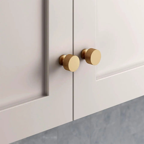 6 Pack Solid Brass Cabinet Knobs Pulls Set In Gold Brushed Finish For Cabinets Drawers And Dressers Modern Handles 1x1 Inch 25mm By 25mm Dope Hardware Kit Heavy Duty Durable Upgrade Your Space on white cabinet doors