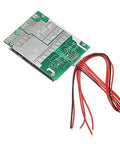 4S 100A LiFePO4 Battery BMS Balance Protection Circuit Board For 18650 Cells Rock Solid 12V Lithium Iron Phosphate PCBA Module with red and black wires.