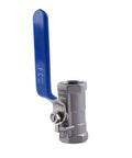 Top Shelf 1/2 Inch Stainless Steel Ball Valve Female To Female Connections Heavy Duty 304 Grade Steel for quick water shutoff.