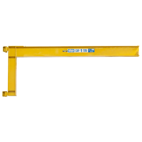 Rock Solid Wall Mounted Full Cantilever Jib Crane Features 12 Foot Span And 500 Pound Capacity built tough steel frame in yellow color.