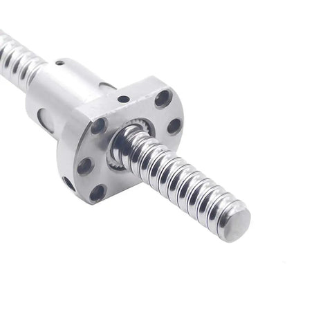 Close-up of Beefy 800mm Rolled Ball Screw Kit With 1204 Ball Nut For CNC Machines C7 Precision, High Load Linear Screw For DIY CNC Projects