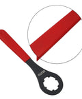 Heavy Duty One Piece O Style Er Collet Wrench Tool For Er16 Er20 Er25 And Er32 Nut Spanner with red handle and black wrench head.