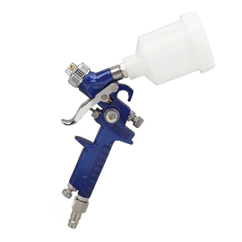 HVLP Paint Sprayer for buttery smooth house and cabinet finishing, featuring an aluminum frame and gravity cup design.