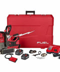 Portable Lineman Magnetic Drill Kit Delivers Kickass Job Site Power Drilling with charger, batteries, and carrying case.
