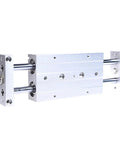 Shop Floor Bad Boy Double Acting Pneumatic Cylinder With Dual Rod Slide Tab Mount Knockout Air Actuator For Heavy Duty Push Pull And Smooth 10 To 25mm Bore Ops, aluminum design with dual rods.