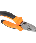 Orange pliers from 9 Piece Home Repair Tool Kit With Screwdrivers, Pliers, Hammer, Utility Knife, Digital Electric Pen, Ruler, Electrical Tape
