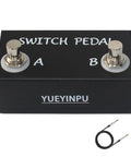 Momentary Dual Switches For Guitar Effect Pedal With TRS Cable Unlatching Pedal, black aluminum, two buttons, front view