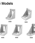 Heavy Duty Aluminum Corner Brackets And L Shape Connectors With Screws And Nuts, 10 Pack For Shelf Supports, five models shown