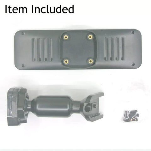Metal Rear View Mirror Back Plate Panel And Dash Cam Mount Arm For Car DVR Replacement Strap Free Bracket laid out