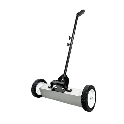 Heavy Duty Iron Pick Up Lawn Sweeper With Smooth Rolling Wheels Metal Cleaning Broom For Yards Debris Collection Durable Push Sweepers