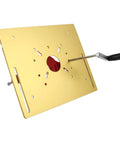 Top Shelf Router Insert Plate And Mounting Base Kit With Heavy Duty Rings and Stainless Steel Screws in gold finish, ideal for woodworking.