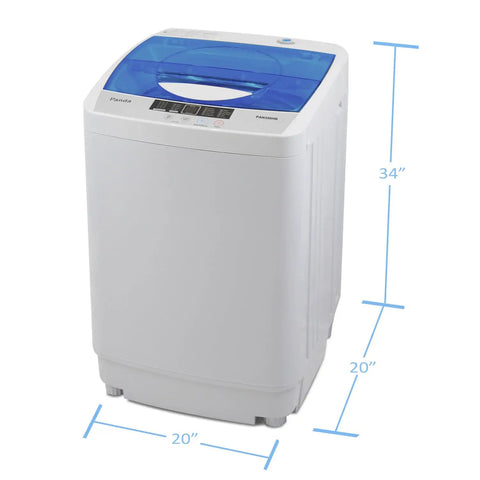 No Sweat Super Compact 1.34 Cu Ft Portable Washing Machine Fully Automatic All In One Laundry Washer, 20x20x34 in, grey-blue casing.