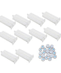 10 Pack Dual Component Epoxy Adhesive Cartridges With Precise Glue Dispensing For Industrial Jobs One To One Ratio White Tubes Portable Manual Applicator Ready Versatile Bonding For Plastic And Metal Repairs, white dual-chamber cartridges and caps