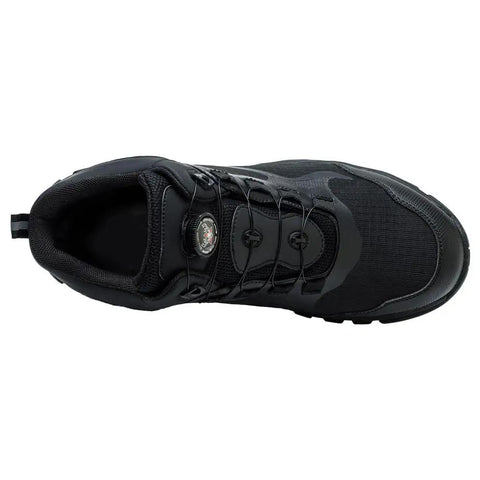 Top view of Titan Black Steel Toe Work Boots With Kevlar Puncture Proof Midsole And Cushioned Insoles For All Day Comfort, Safety, And Style