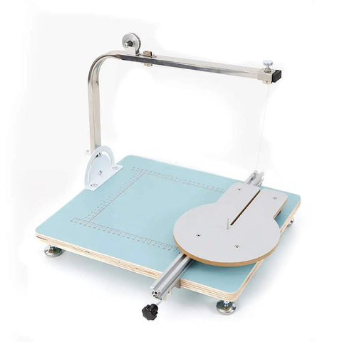 Foam Cutting Machine For Crafting And Sculpting And Carving, Hot Wire Foam Cutter Table on a light blue base, side angle view